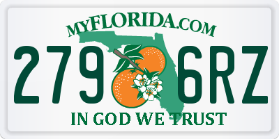 FL license plate 2796RZ