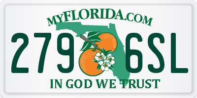 FL license plate 2796SL
