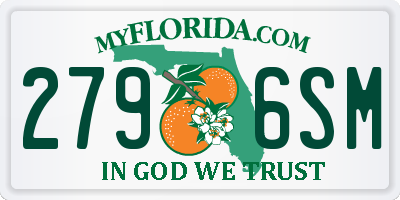 FL license plate 2796SM