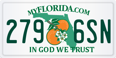 FL license plate 2796SN