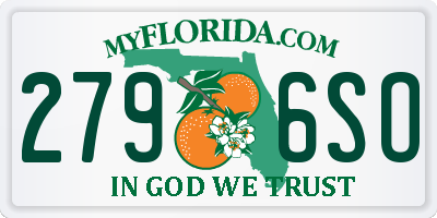 FL license plate 2796SO