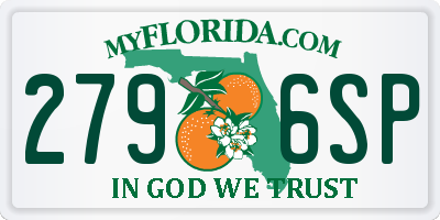 FL license plate 2796SP