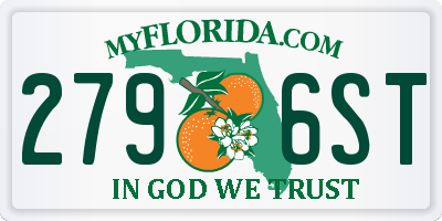 FL license plate 2796ST