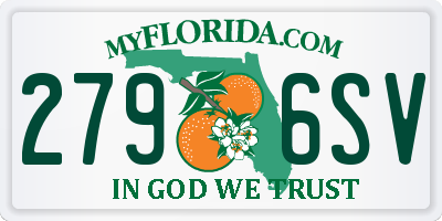 FL license plate 2796SV