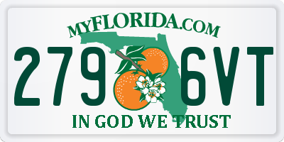 FL license plate 2796VT