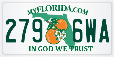 FL license plate 2796WA