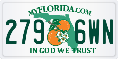 FL license plate 2796WN