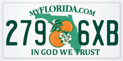 FL license plate 2796XB