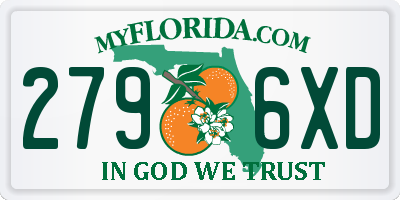 FL license plate 2796XD