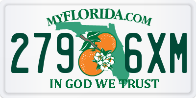 FL license plate 2796XM