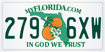 FL license plate 2796XW
