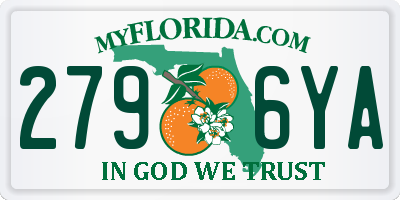 FL license plate 2796YA