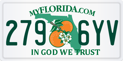 FL license plate 2796YV