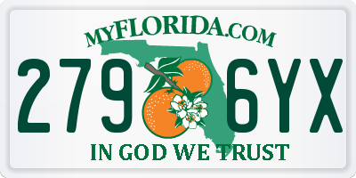 FL license plate 2796YX