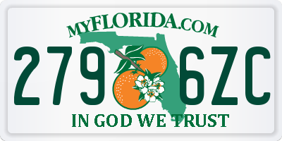 FL license plate 2796ZC