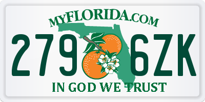 FL license plate 2796ZK