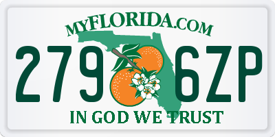 FL license plate 2796ZP