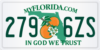 FL license plate 2796ZS