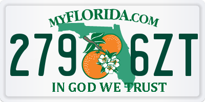 FL license plate 2796ZT