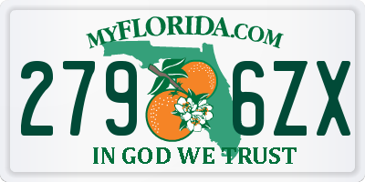 FL license plate 2796ZX