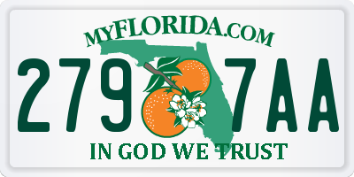 FL license plate 2797AA