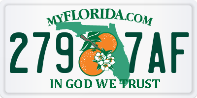 FL license plate 2797AF