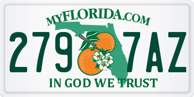 FL license plate 2797AZ