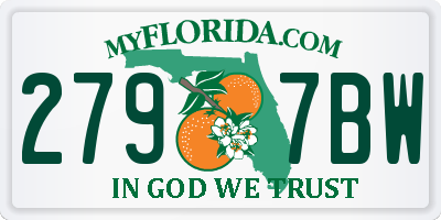 FL license plate 2797BW