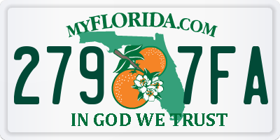 FL license plate 2797FA