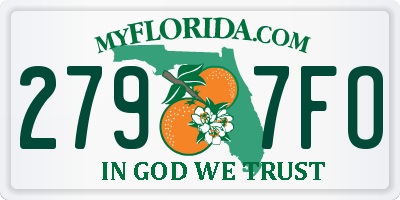 FL license plate 2797FO