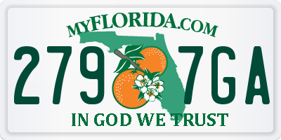 FL license plate 2797GA