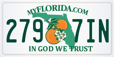 FL license plate 2797IN