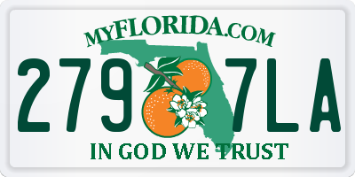 FL license plate 2797LA