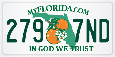 FL license plate 2797ND