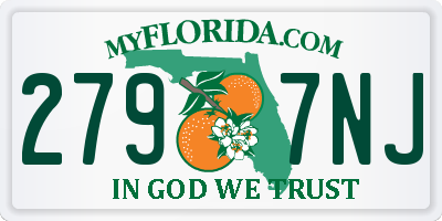 FL license plate 2797NJ