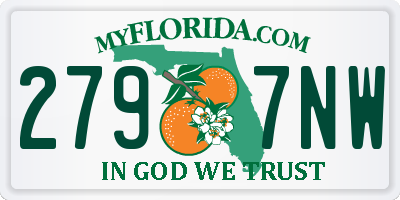 FL license plate 2797NW
