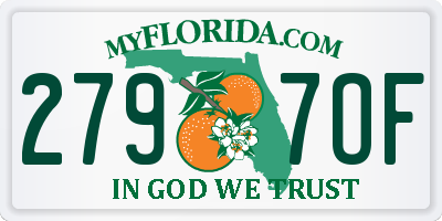 FL license plate 2797OF