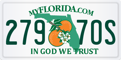 FL license plate 2797OS