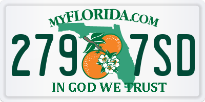 FL license plate 2797SD