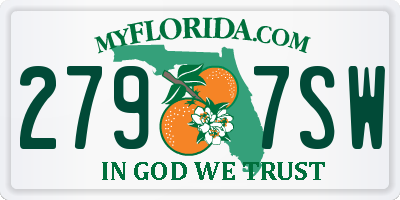 FL license plate 2797SW