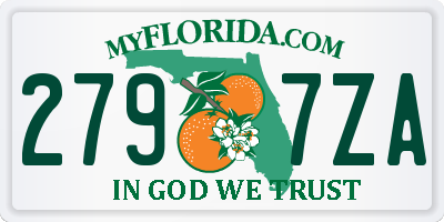 FL license plate 2797ZA