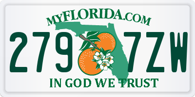 FL license plate 2797ZW
