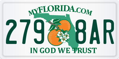 FL license plate 2798AR