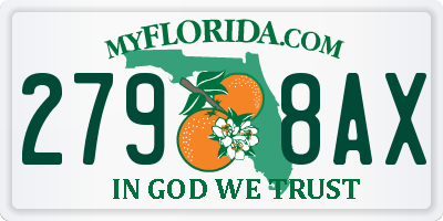 FL license plate 2798AX