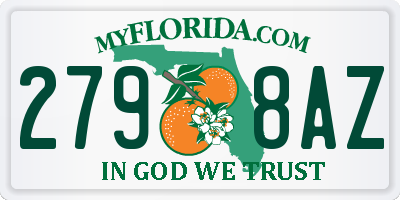 FL license plate 2798AZ