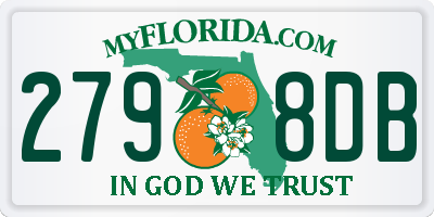 FL license plate 2798DB