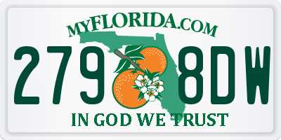 FL license plate 2798DW