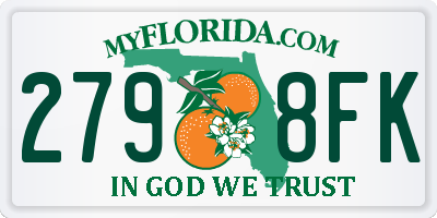 FL license plate 2798FK