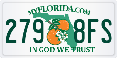 FL license plate 2798FS
