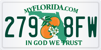 FL license plate 2798FW